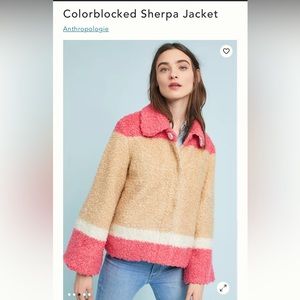 Colorblock sherpa jacket Anthropologie Small